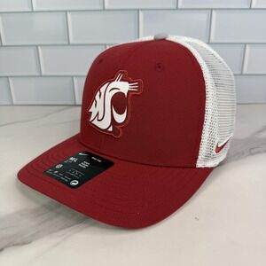 Washington State Cougars Hat Cap Snap Back Mens M/L Large Red Football Nike Rise